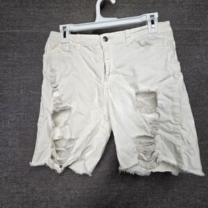 AP Blue Aphrodite White Distressed Denim Shorts Size L 30 Style 6801F Mens